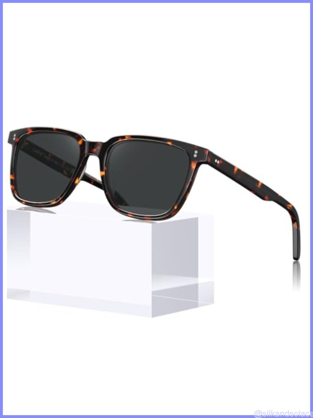 Acetate Polarized Sunglasses UV400 Protection Retro Square Full Frame